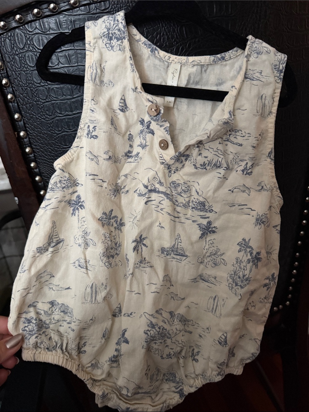Rylee + Cru Toile Sleeveless Romper 2-3T